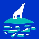 Fototapeta Dinusie - A polar bear on an ice floe. Melting iceberg and global warming. Climate change.