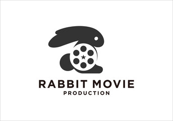 Wall Mural - creative logo rabbit movie symbol design