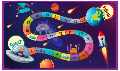 Wall Mural - Game design with space theme