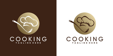 Wall Mural - Food resto logo design for business or personal with creative element