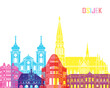 Osijek skyline in watercolor-poster