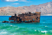 Shipwreck Near Gramvousa Island. Crete, Greece