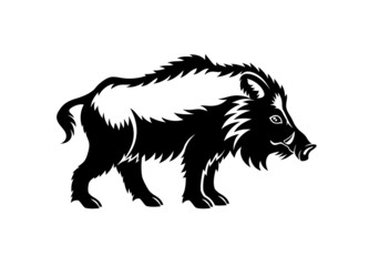 Wall Mural - Wild boar icon isolated on white background.