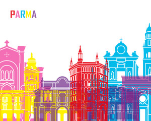 Wall Mural - Parma skyline pop