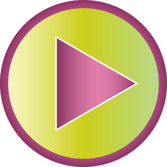 Round play icon, vector button for websites and internet music and video applications