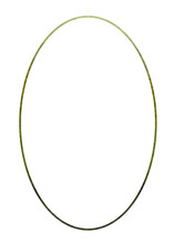 A Thin Green Oval Frame Hand Drawn In Watercolor Isolated On A White Background.
