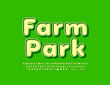 © Popskraft - Vector green concept Farm Park with set Alphabet Letters, Number and Symbols set. Creative stylish Font