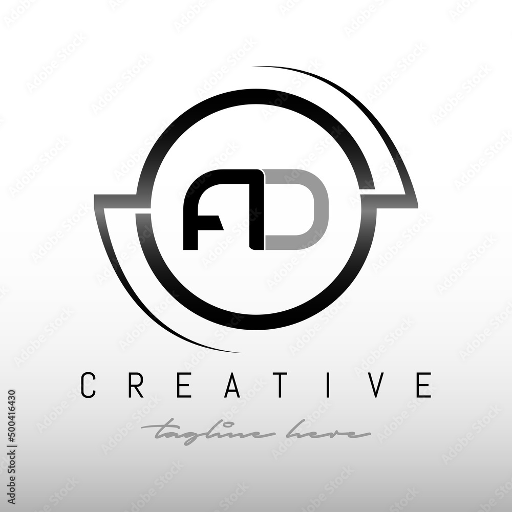 Initial Letter AD Logo With Creative Modern Business Typography Vector ...