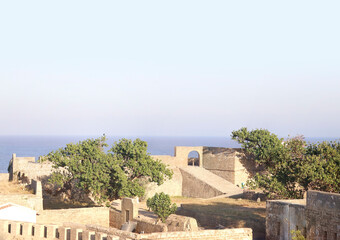 Wall Mural - Walls of diu vintage fort or Bastion of Diu Fort. built by Portuguese, located in Diu district of Union Territory Daman and Diu, India