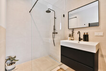 Modern Bathroom With Shower Cabin