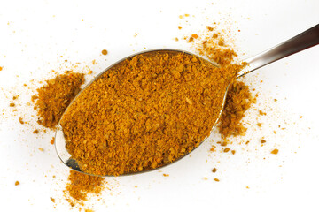 Sticker - Curry powder seasoning in a metal spoon