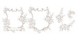 Vintage floral wedding crest, minimal botanical lineart, floral wreath, floral border and frames, floral arrangement