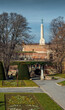 Kalemegdan fortress and Victor monument Belgrade, Usce Sava and Danube confluence view at sunny day