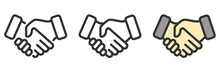 Handshake Icon Set Isolated On White Background. Handshake Symbol. Vector Illustration