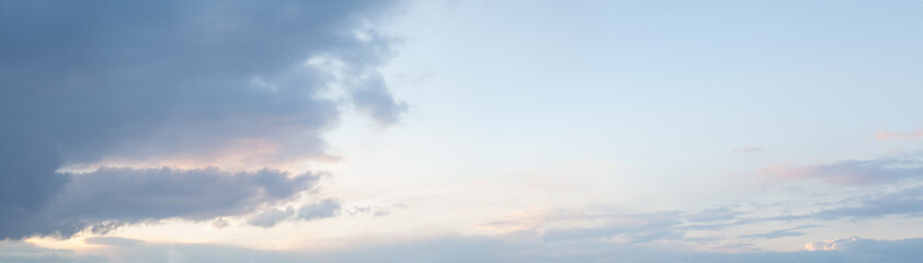 Wall Mural - pastel nightly color sky with clouds, beautiful panoramic skyline nature background
