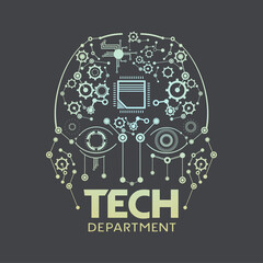 Wall Mural - Technology department symbol