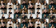 © muse studio - Collage portraits group of people multicultural social network online communication men and women