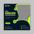 Spoken English social media post template design for advertisement any English learning institute