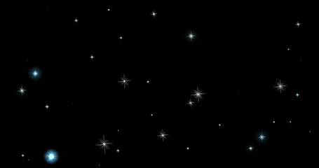 Wall Mural - cosmos, galaxy, starry sky, stars blink, shine, fly, blur, animated video background of the night starry sky, screensaver with stars for overlay, copy space.