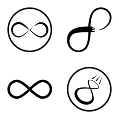 Poster - Infinity Flat Icon Set Isolated On White Background