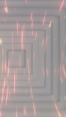 Wall Mural - animation of light trails over white squares