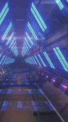Wall Mural - animation of screens over digital tunnel