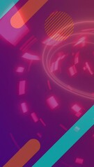 Wall Mural - animation of lines over digital tunnel