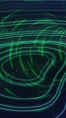 Wall Mural - animation of moving shapes over digital tunnel