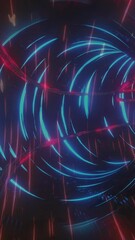 Wall Mural - animation of light trails over digital tunnel