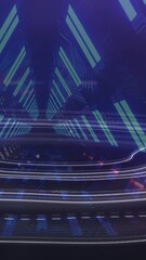 Wall Mural - animation of shapes over digital tunnel