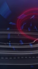 Wall Mural - animation of shapes over digital tunnel