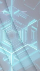 Wall Mural - animation of white circles over digital tunnel