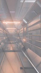 Wall Mural - animation of white circles over digital tunnel
