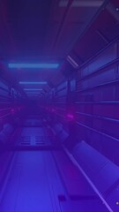 Wall Mural - animation of colourful spots over digital tunnel