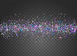 Kaleidoscope Texture. Hologram Background. Glitter Art. Blur Abstract Backdrop. Metal Flyer. Modern Foil. Pink Disco Confetti. Neon Sparkles. Purple Kaleidoscope Texture