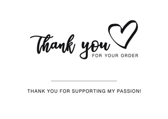 Thank You Card. Thank you for your order card design