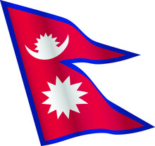 Waving Flag Of Nepal Vector Icon