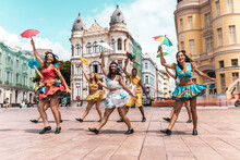 Frevo Dancers At The Street Carnival In Recife, Pernambuco, Brazil.
