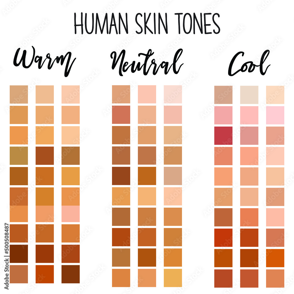 Human skin color palette Stock Vector | Adobe Stock