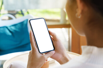 Aufkleber - A women holding phone showing white screen