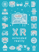 XR　extended Reality　VR・AR・MR	アイコンセット