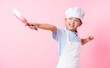 © Timeimage - Image of Asian child practicing to be a chef