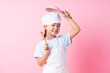 © Timeimage - Image of Asian child practicing to be a chef