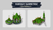 Isometric Elven Building Fantasy game assets - Vector Illustration