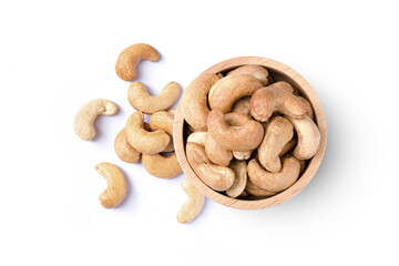 Wall Mural - Cashew nuts isolated on white