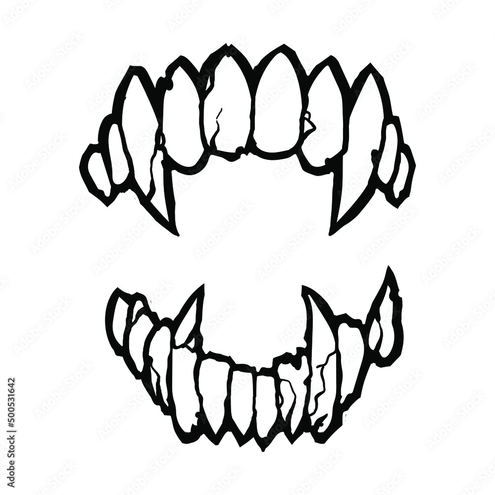 Vampire teeth vector isolated on white background