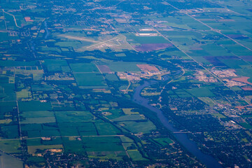 Wall Mural - aerial view from airplane landscape,usa , top view landscape and transportation concept ,