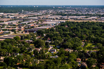 Wall Mural - aerial view from airplane landscape,usa , top view landscape and transportation concept ,
