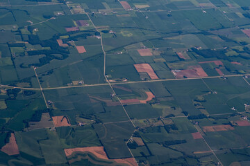 Wall Mural - aerial view from airplane landscape,usa , top view landscape and transportation concept ,