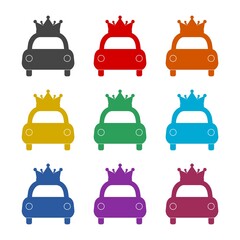 Wall Mural - Car with crown icon color set